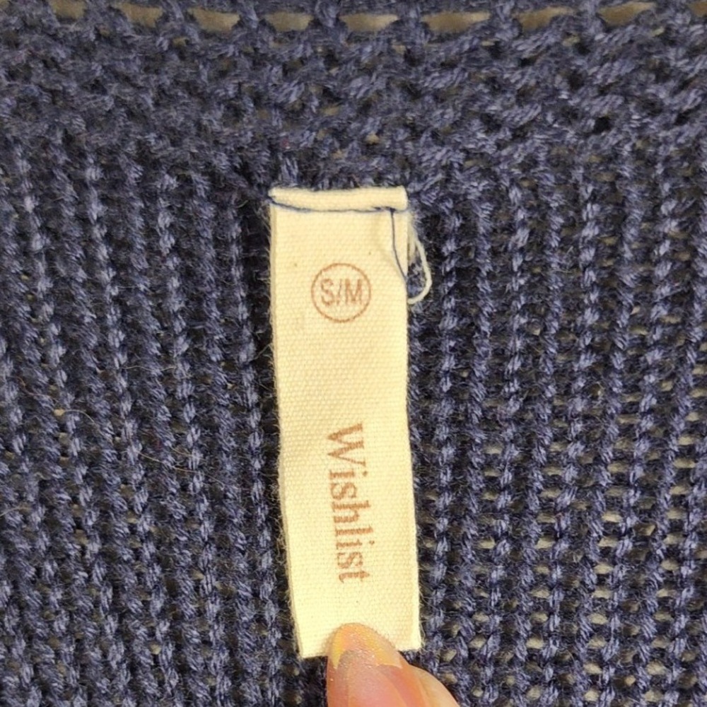 Wishlist‎ Womens Size S Blue Cream Stripe Long Sleeve Knit Sweater Academia - Picture 4 of 7